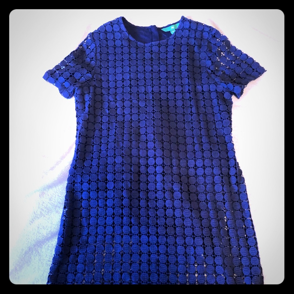 NWOT Navy Blue Crotchet Dress Sz. 16